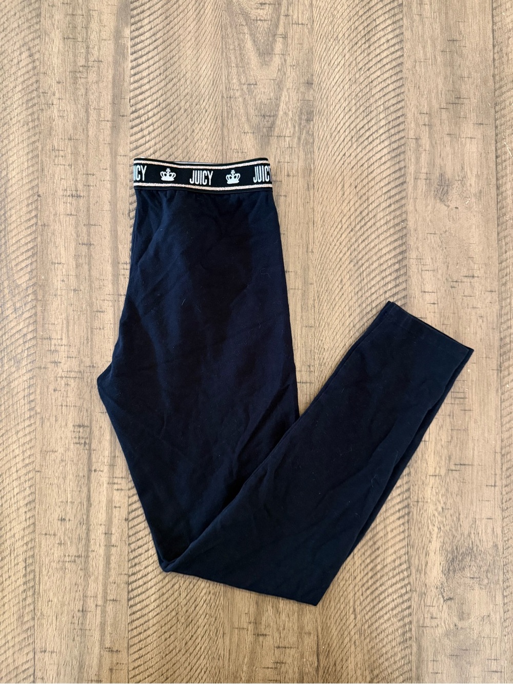 Juicy Couture Black Girls' Logo Waistband Leggings